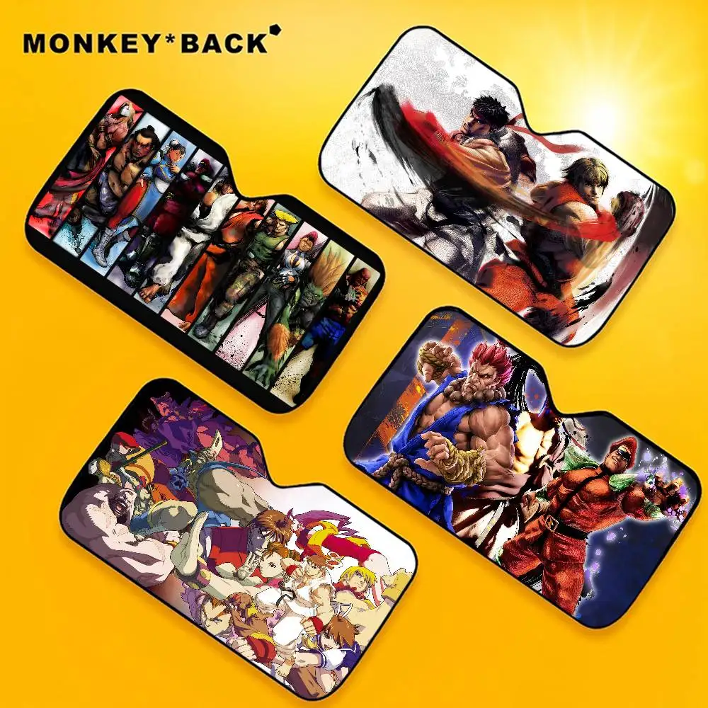 الرجعية لعبة ألعاب ستريت فايتر سيارة ظلة الظل الشمس حامي الزجاج الأمامي قناع طوي سيارة الطفل قابل للسحب حماية من الأشعة فوق البنفسجية #1