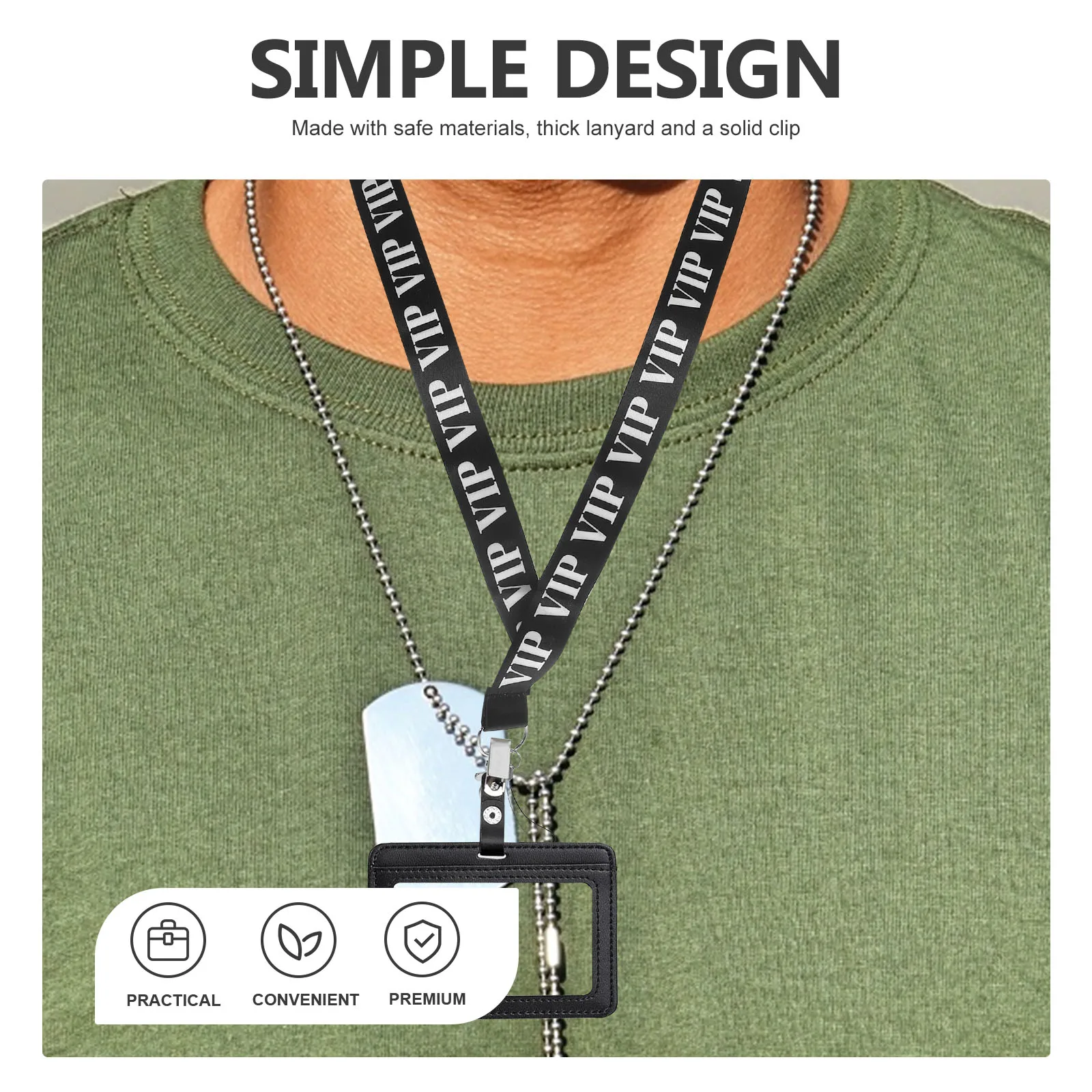 

2pcs ID Card Lanyards Retractable Badge Holders Polyester Portable Neck Ropes for Men Women Office Factory Use