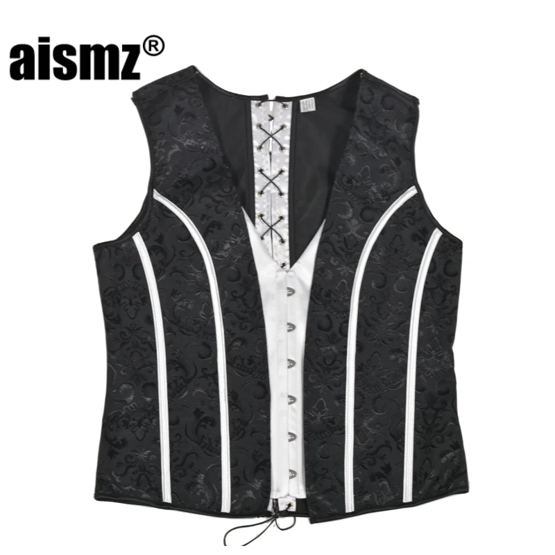 Aismz Men's Shapewear Corset Slim Fit Tank Top Men's Belly Moderator Strap Shapewear Chest Binder Waistcoat Vest Jacket Corset