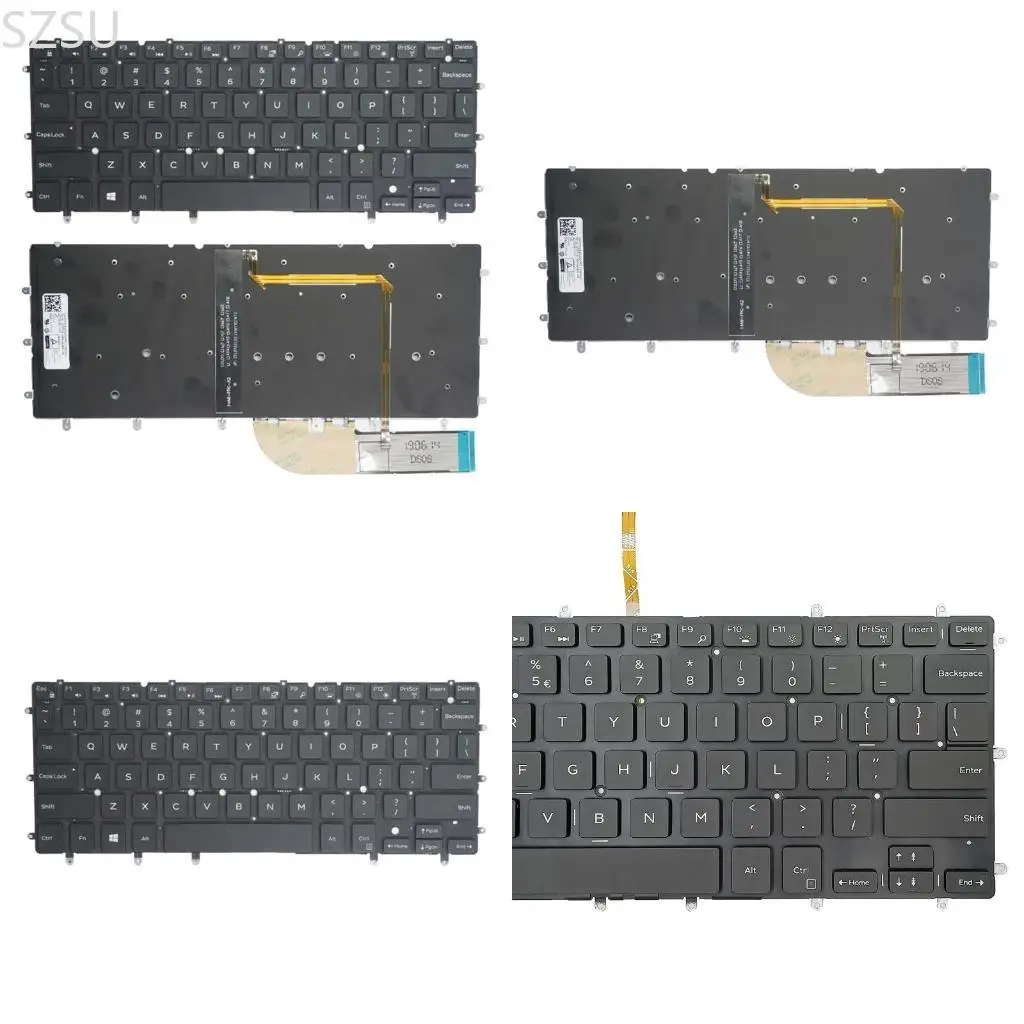 

SZSU Новая американская черная испанская клавиатура ноутбука для для XPS 13 7000 7347 7348