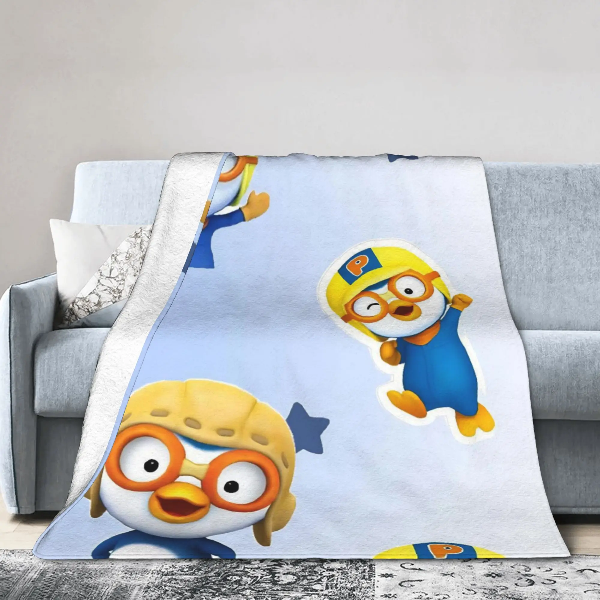 Pororos Velvet Throw Blankets Blanket for Home Outdoor Super Soft Bed Rug,