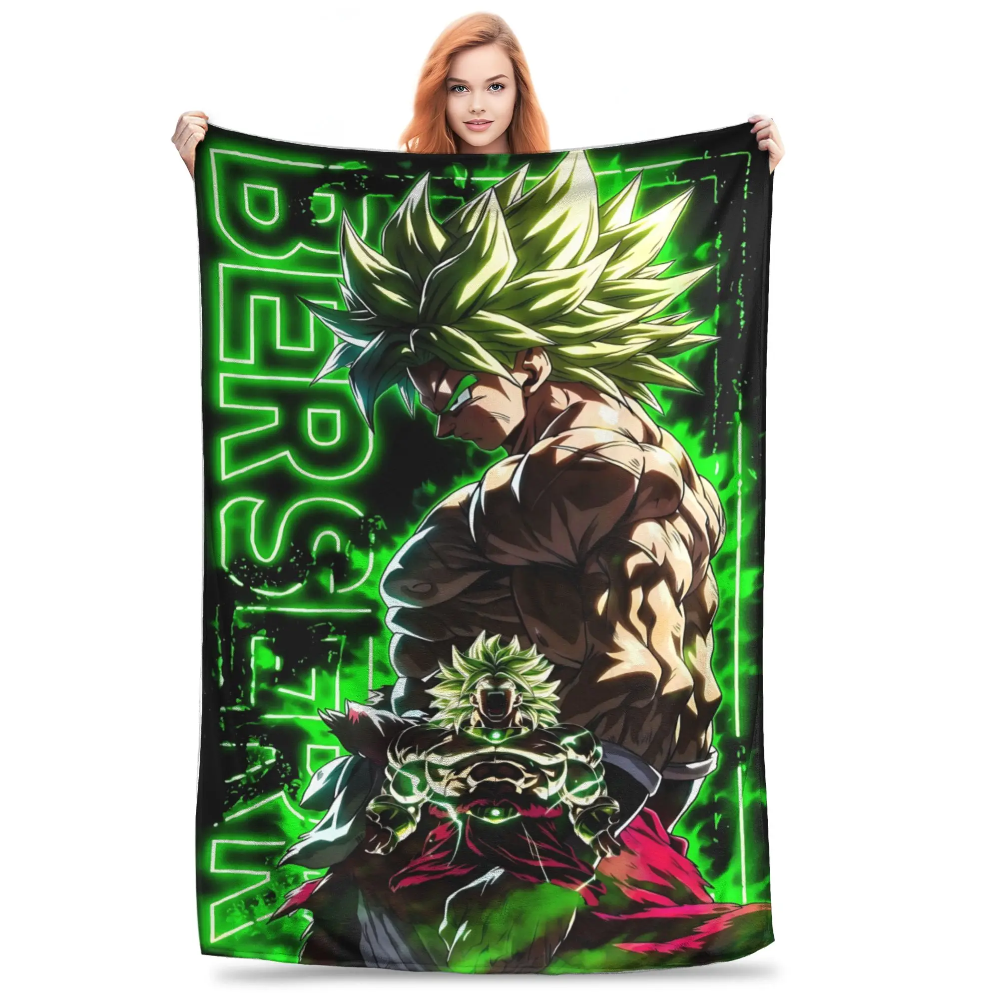 1PC Dragon Ball Theme Broly  home room decorations Winter Blankets for Adults Bedding Home Interior Sofa Knee