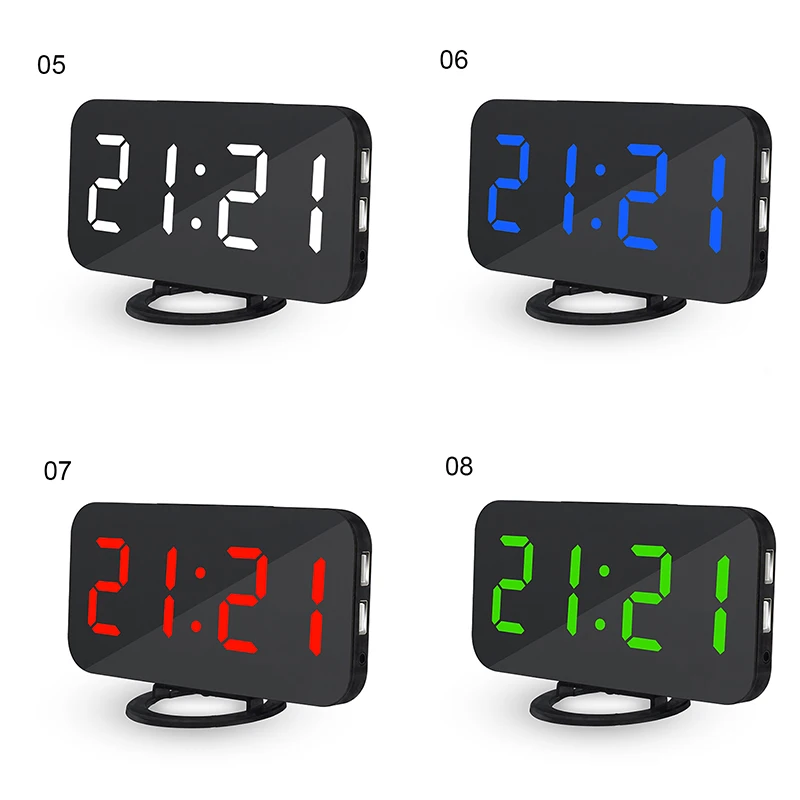 Large Alarm Clock LED Digital Display Dual Alarm Clock Alarm Clock With USB Charging Port Suitable For The Simple Bedside Of The