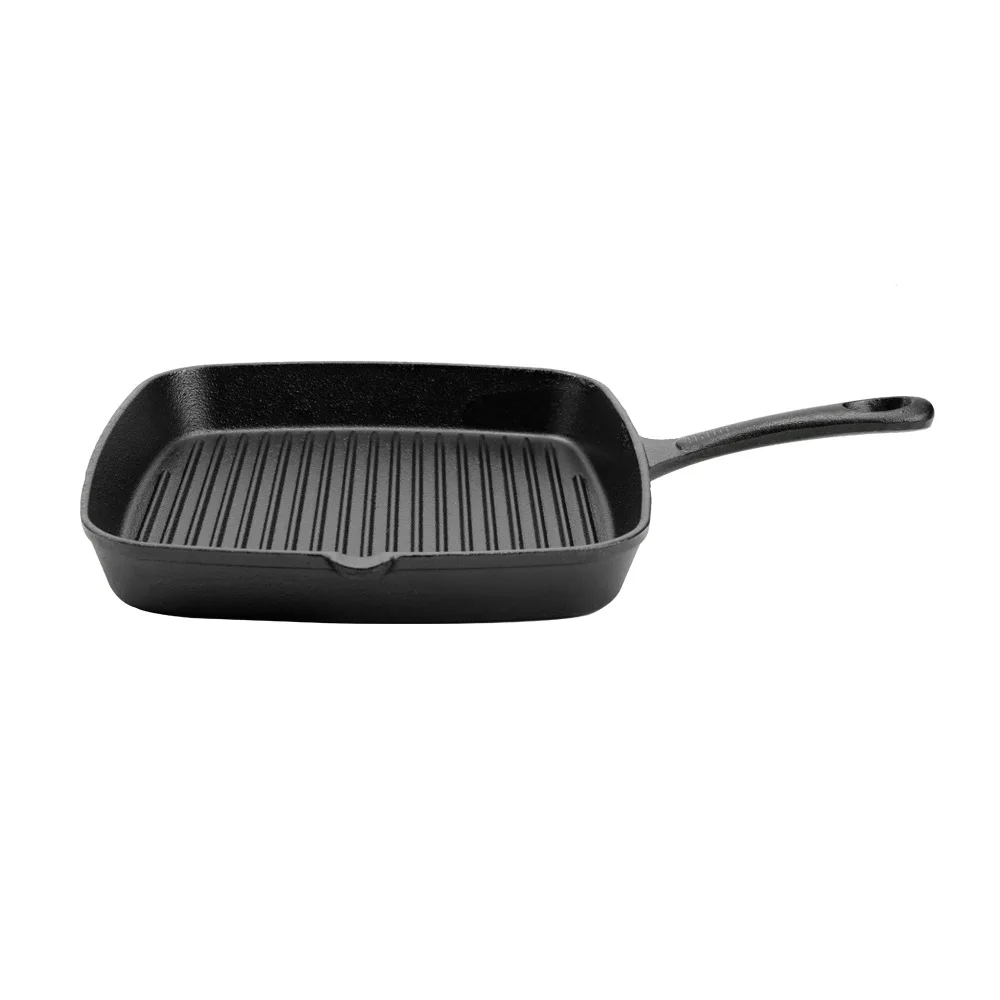 YFY Cast Iron Steak Pan  Coating Gas Universal Vegetable Oil Striped  Pan