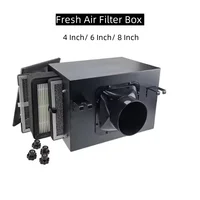 Boîte de filtre en ligne d'admission d'air frais avec pré-filtre, charbon actif et filtre HEPA pour système CVC pour aspirer l'air frais ﻿ 1