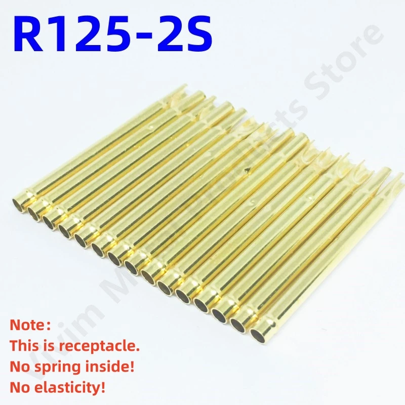 20/100PCS R125-2S Test Pin P125-B Receptacle Brass Tube Needle Sleeve Seat Solder Connect Probe Sleeve 30mm Outer Dia 2.36mm