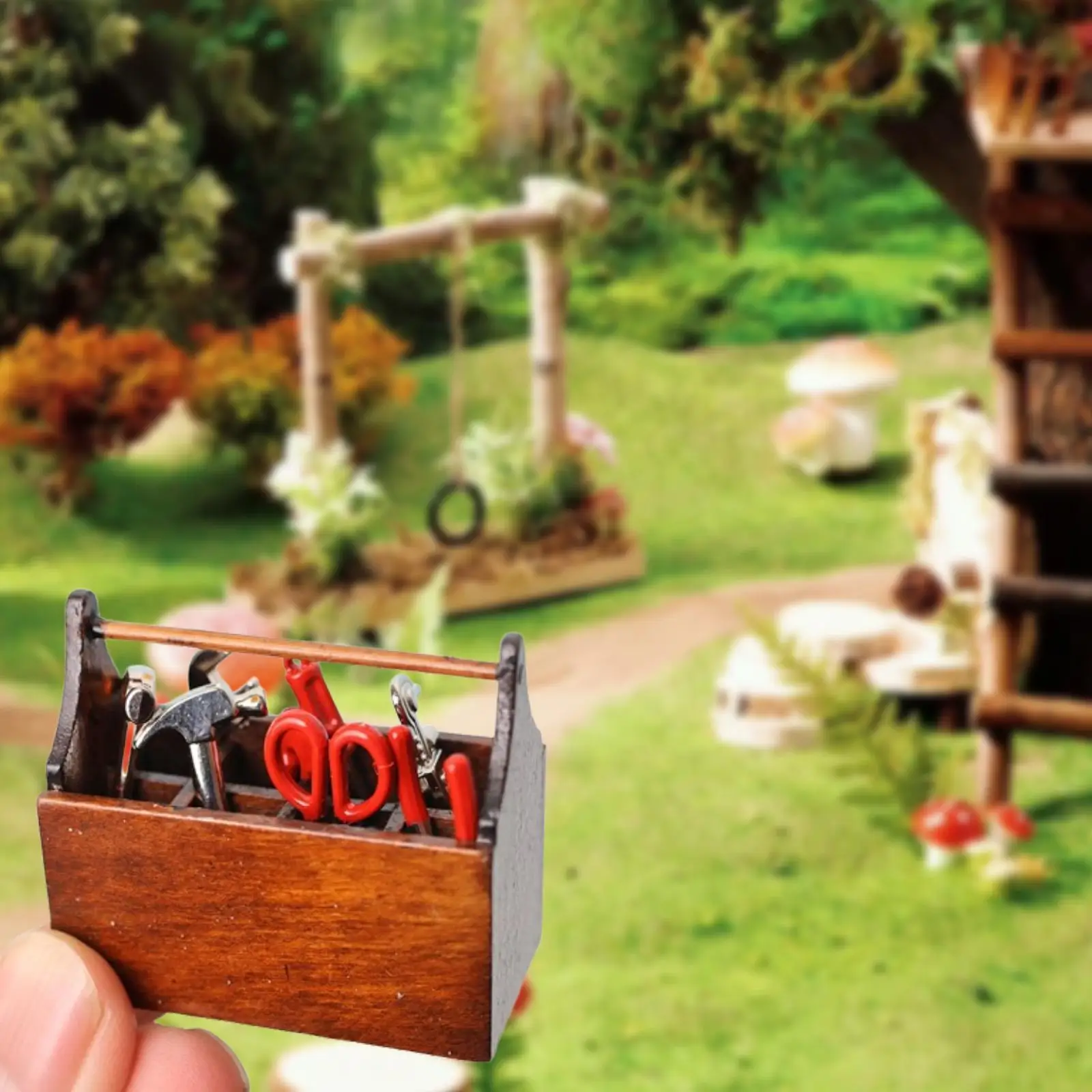 ドールハウス用木製ツールボックス,ミニチュアアクセサリー,アクセサリー,1:12
