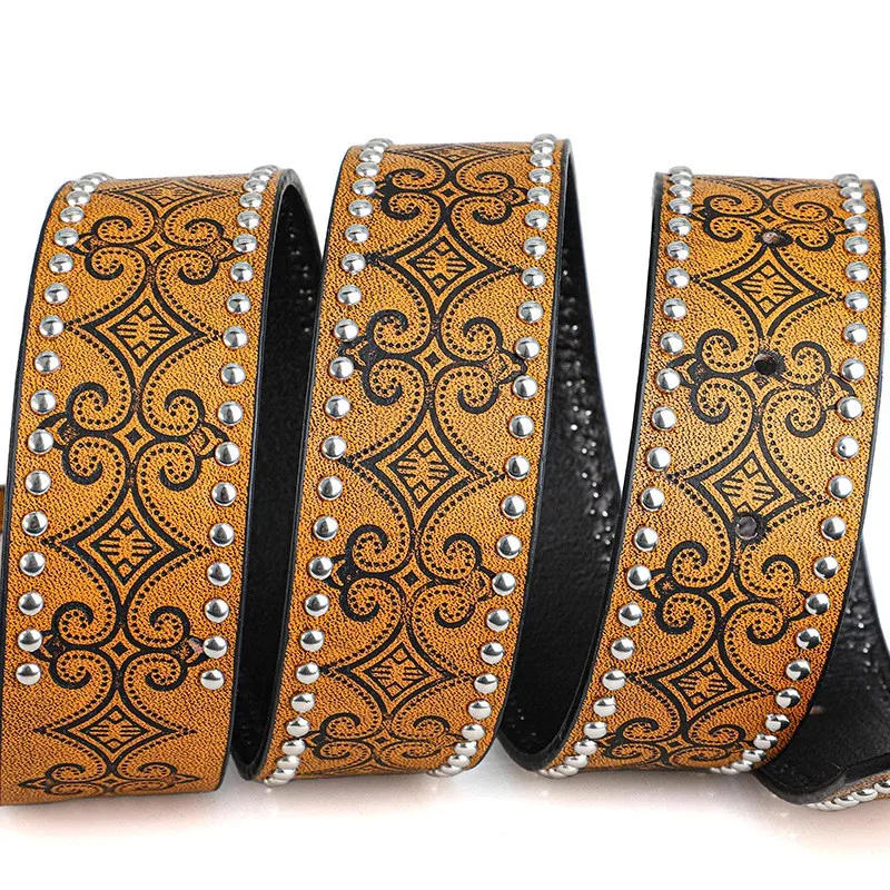 Western-Cowboy-Gürtel – Vintage-Punk-Stil, geschnitzte Schnalle, PU-Ledergürtel, lässige Trend-Accessoires, Y2K-Taillengürtel, für Männer und Frauen – Detail 13