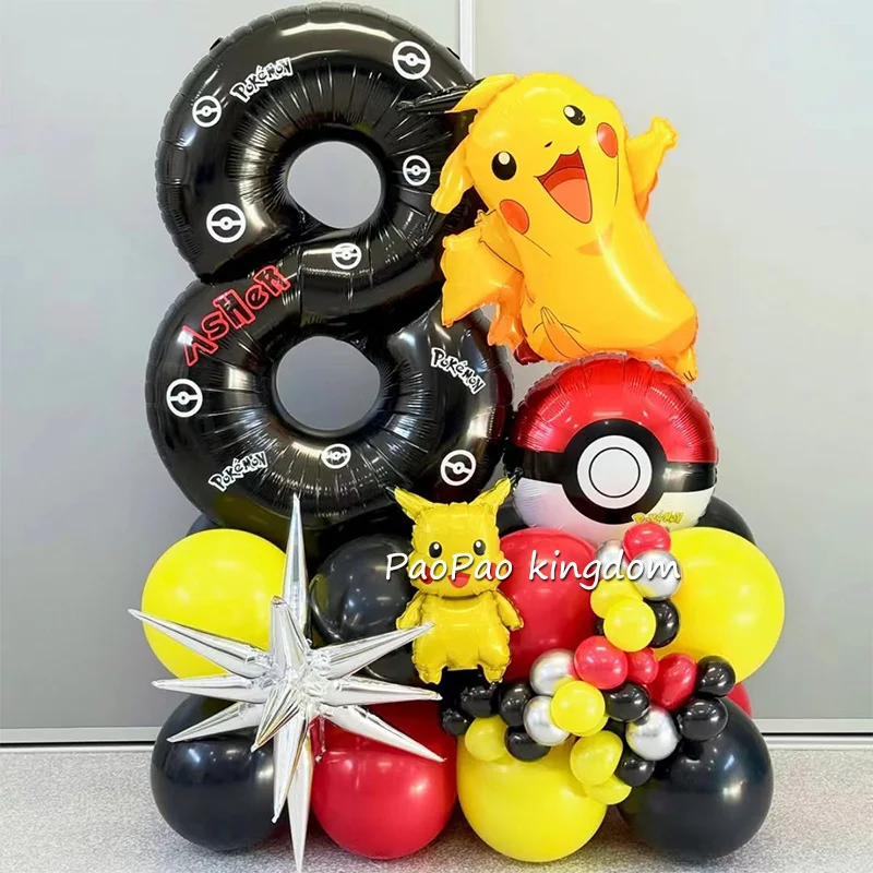 Pokémon-Charakter Ballon-Set Pikachu Ballon-Kit Geburtstagsparty-Dekoration für Mädchen und Jungen