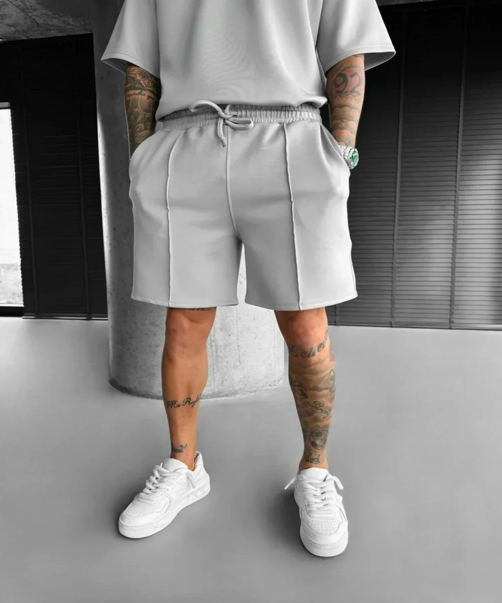 2025 New style men's casual straight shorts, breathable and comfortable elastic waist summer fashion beach sports pants