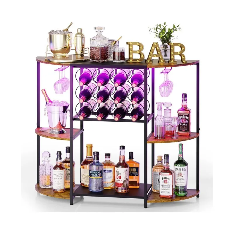 

Household wine rack, kitchen dining room LED light wine rack