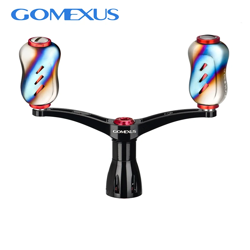 Gomexus-チタン合金ハンドル付きスピニングリール,82mm,二重ハンドル