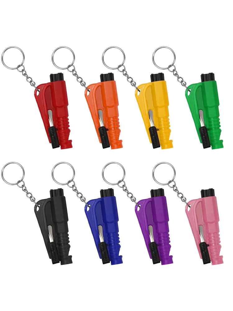 8 STKS Autoruitbreker Tool Sleutelhanger 3 in 1 Glasbreker en Veiligheidsgordel Cutter Survival Fluitje Emergency Auto Escape Tool - afbeelding 2