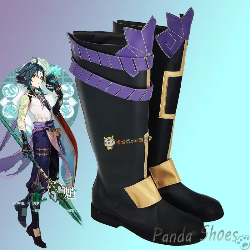 Genshin impact xiao cosplay schuhe comic anime spiel cos lange stiefel xiao cosplay kostüm prop schuhe für con halloween party