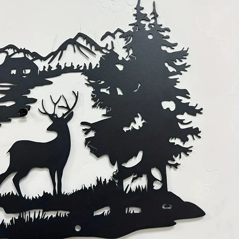 1 pz artigianato in metallo decorazione della casa decorazione della parete in ferro battuto arte cervo foresta Silhouette moderne decorazioni