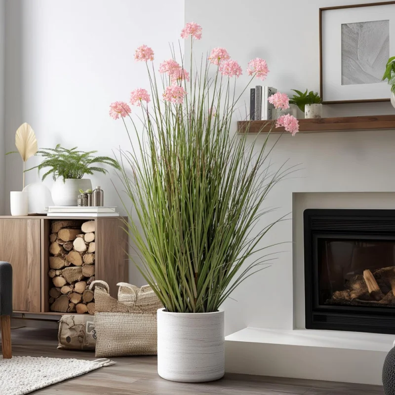 

Artificial Tall Grass Plant with 12 Lifelike Dandelion Flower and Non-Toxic,odorless Fake Frass