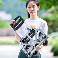 Folding Hand Truck Telescopic Portable Household Shopping Cart Outdoor Cargo Trailer Easy To Climbing The Stairs Luggage Trolley