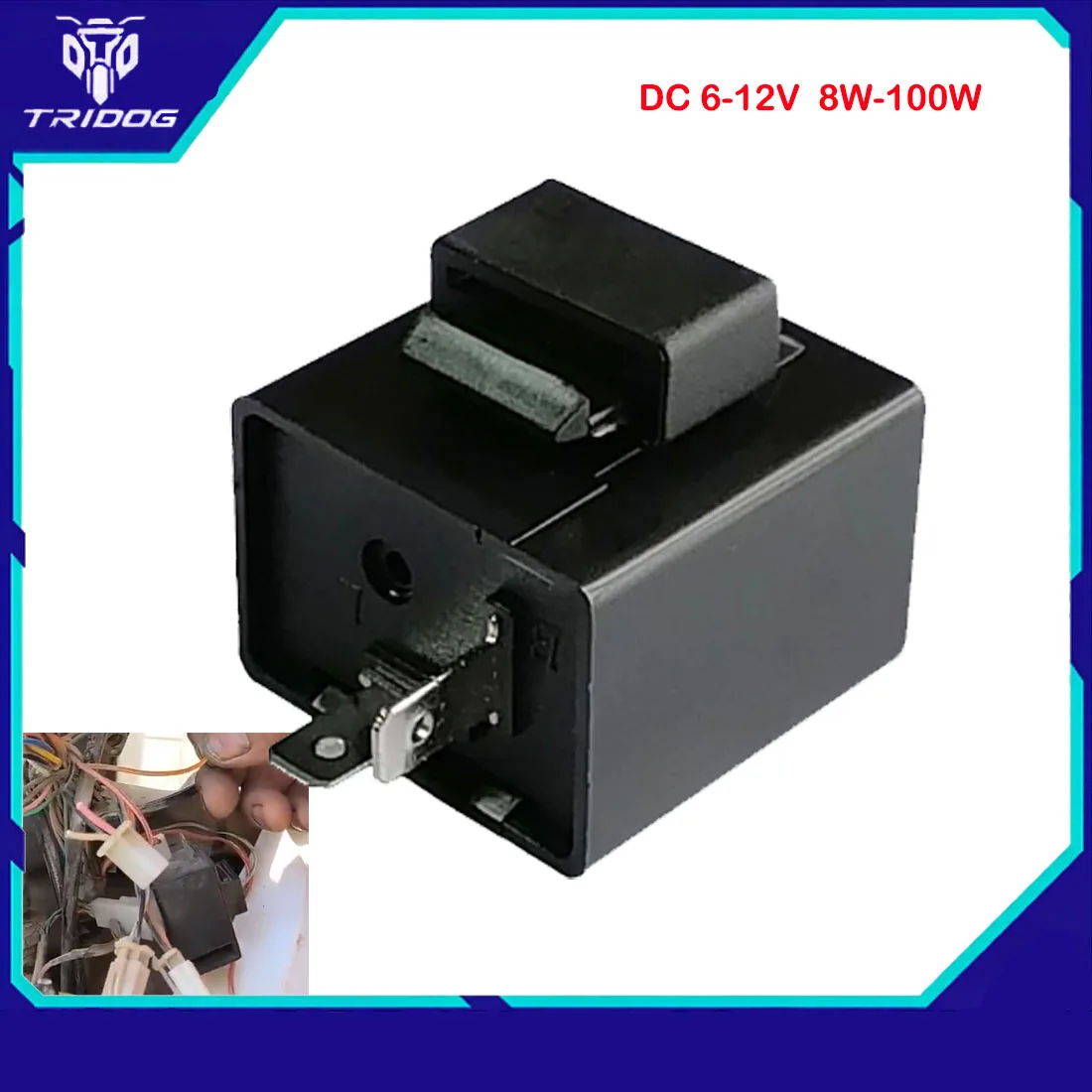 8W-100W Motorcycle Flasher Buzzer DC 6-12V 2 Pin Flasher Relay Turn Signal Indicator Controller for HONDA KAWASAKI YAMAHA SUZUKI