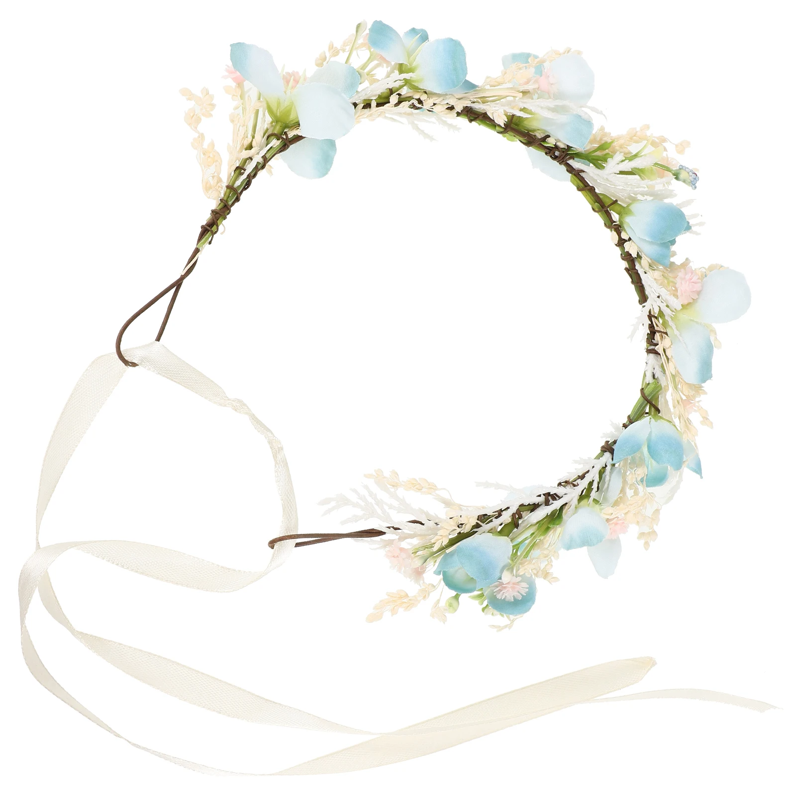 

Floral Hair Band Wedding Headpiece Rose Bridal Headdress Girls Flower Crown Hair Decorations Adjustable Size Comfortable Fit