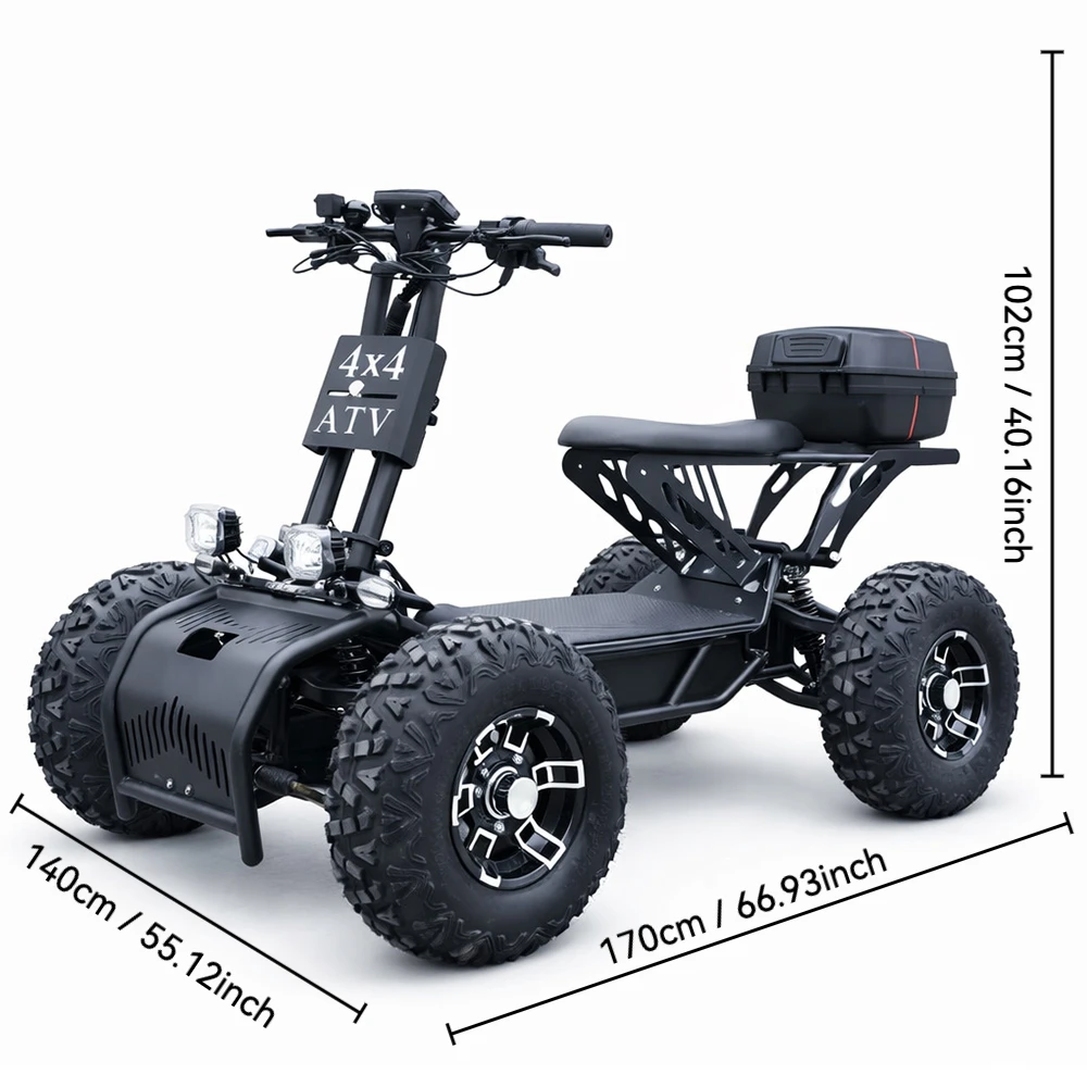 2026 New Design 10000W Motor Electric  Scooter  Trolley Cart For Adults 4 Wheel 60Ah High Capacity Battery Mobility