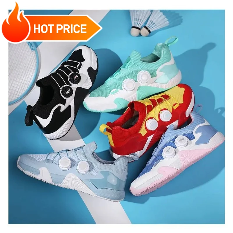 

Кроссовки для бадминтона с вращающейся застежкой для мужчин, женщин и подростков, спортивные, с амортизацией, в стиле граффити, с композитной подошвой