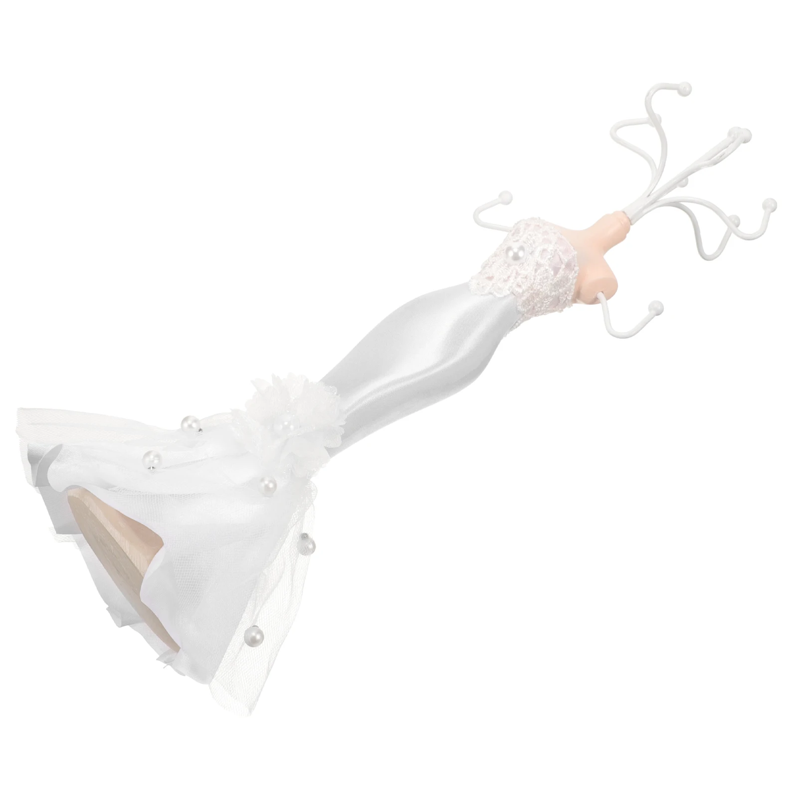 

White Medium Fish Tail Jewelry Display Stand Rack for Necklaces Bracelets Rings Earrings 2023 Stable Base Metal Cloth Material