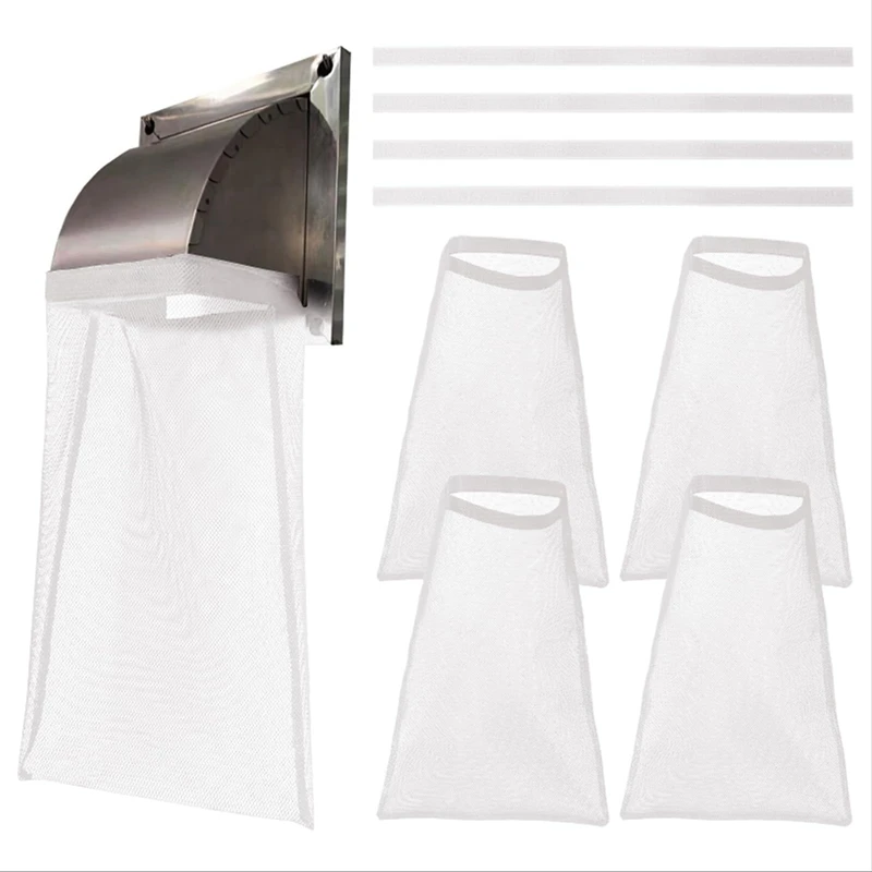 4Pack Lint Traps Lint Dust Bag For Outdoor Dryer Vents Capturing Lint And Dust White