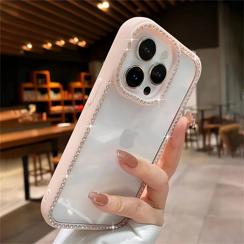 Luxury Bling Rhinestone Diamond Phone Case For iPhone 17 16 Pro Max Cases iPhone 15 14 13 12 11 ProMax Plus Air Shockproof Cover - náhled 3