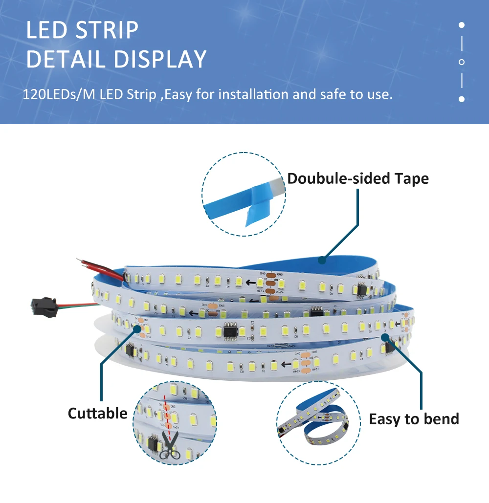 DC 24V WS2811 Running Water Flowing Sync LED Strip Light SMD2835 10mm Horse Race Pixel Addressable Flexible Linear Lamp for Hom