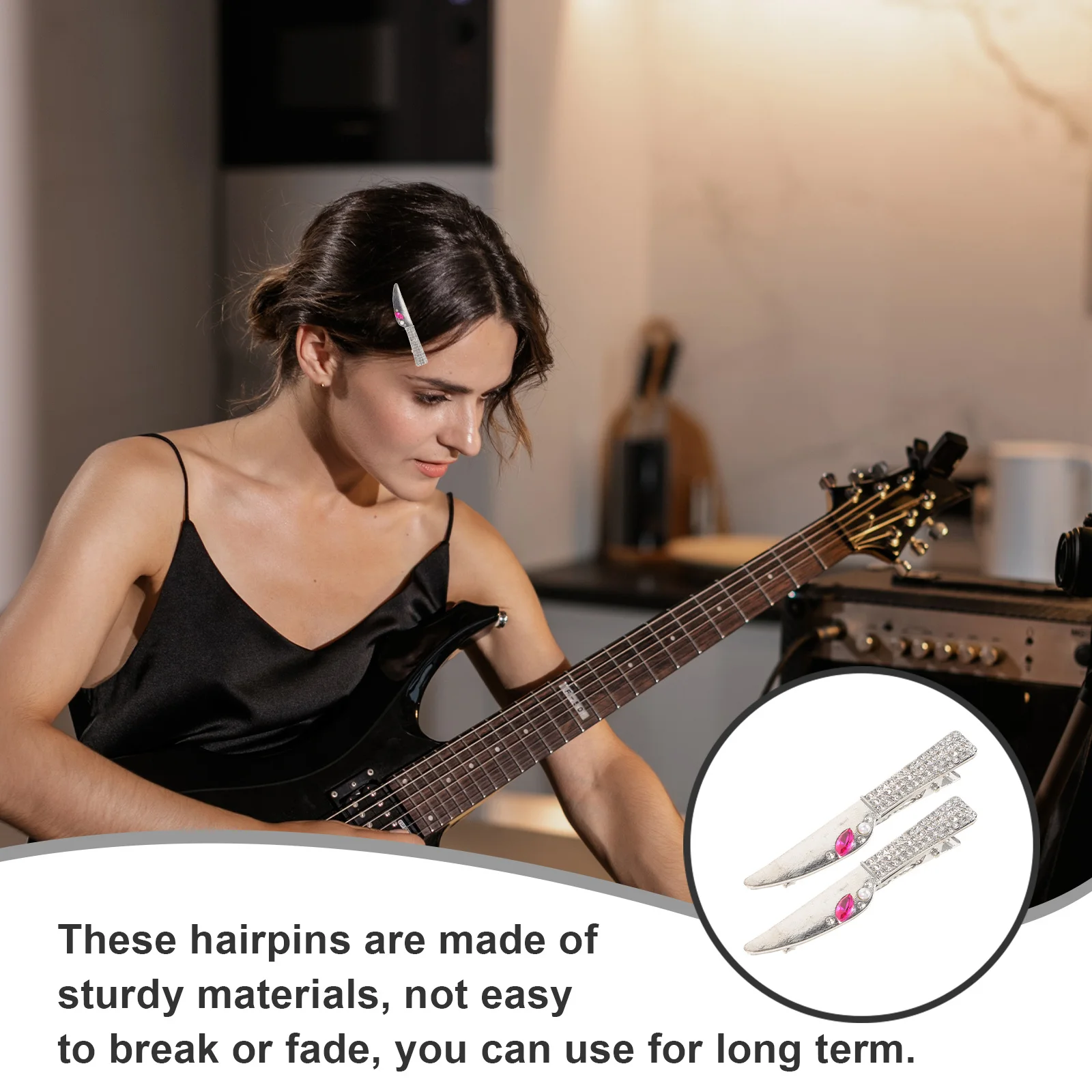 

2pcs Knife Fork Hair Clips Metal Small Hairpins For Women Unique Gothic Hair Accessories Party Cosplay Carnival