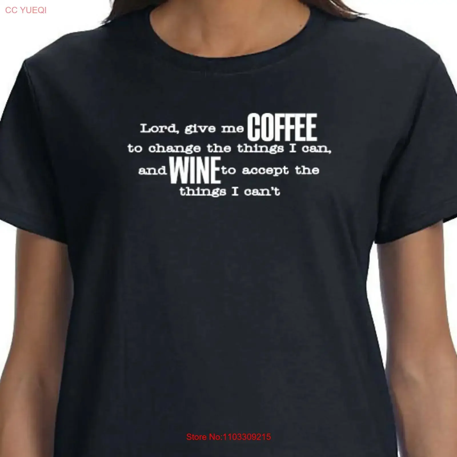 Camiseta de algodón 100% estampada vintage lavada y versátil con la frase: Señor, da-me café para cambiar las cosas que puedo y vino, no lo puedo aceptar.