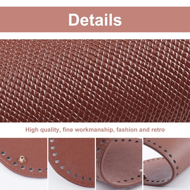 Oval Purse Bottom For Crochet, 9.8 X 4.7 Crochet Bag Bottom Leather Bottom Shaper Pad For Bags Cushion Base With Holes