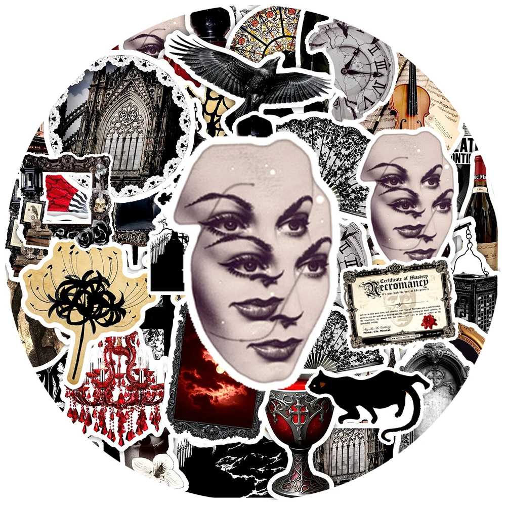 

10/30/50pcs Cartoon Cool Gothic Horror Graffiti Stickers Vintage Sticker DIY Suitcase Guitar Helmet Laptop Decoration Decals Toy