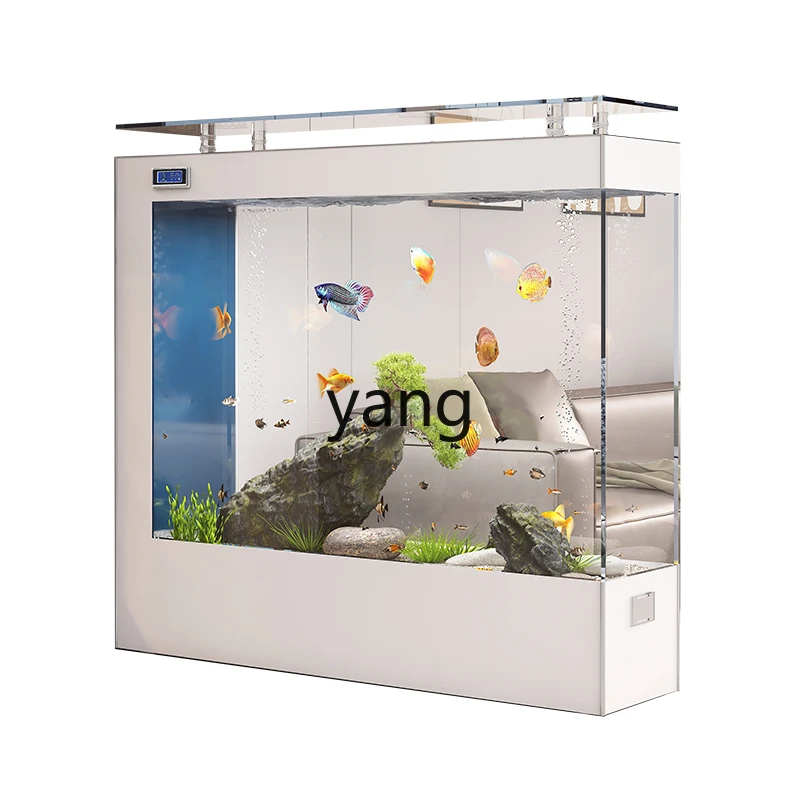 CX light luxury fish tank screen partition rectangular large ultra-white glass ecological aquarium