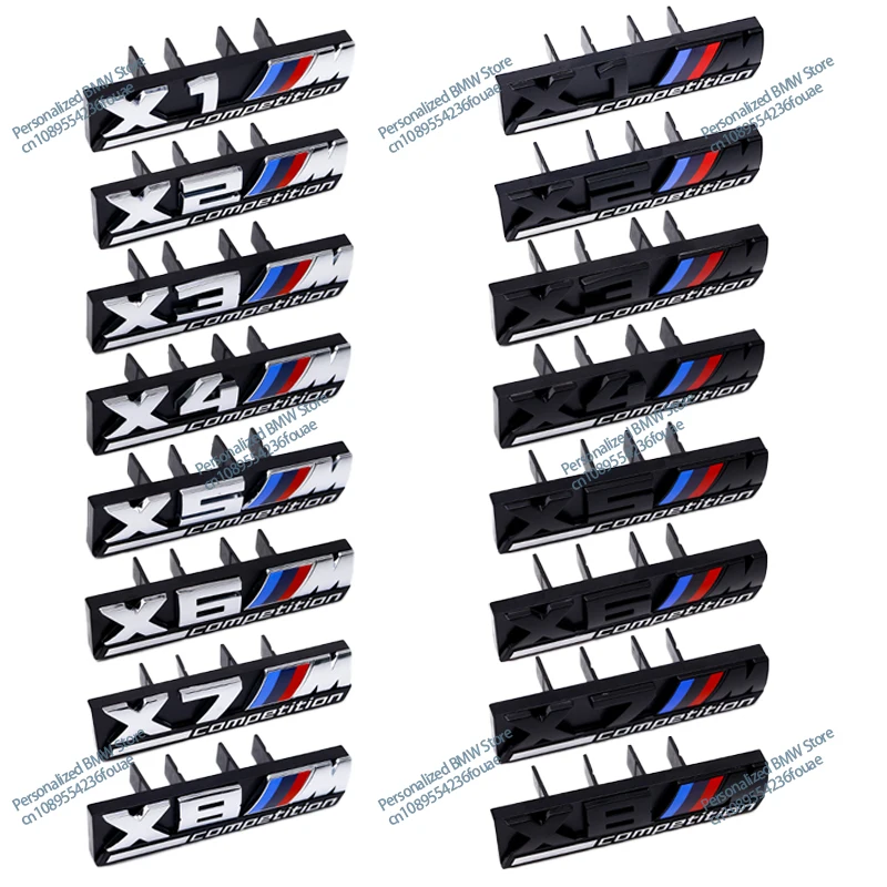 3D Car Front Grille Emblem X1 X2 X3 X4 X5 X6 X7 M logo M1 M2 M3 M4 M5 M6 M7 Competition Decor Accessories For BMW Car Styling