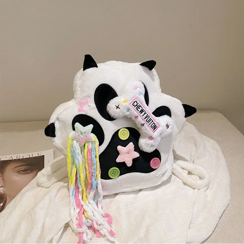 Großer Kapazitäts-Katzenpfoten-Plüsch-Rucksack, Cartoon, multifunktionaler Katzenpfoten-Knochen-Plüsch-Rucksack im japanischen Stil