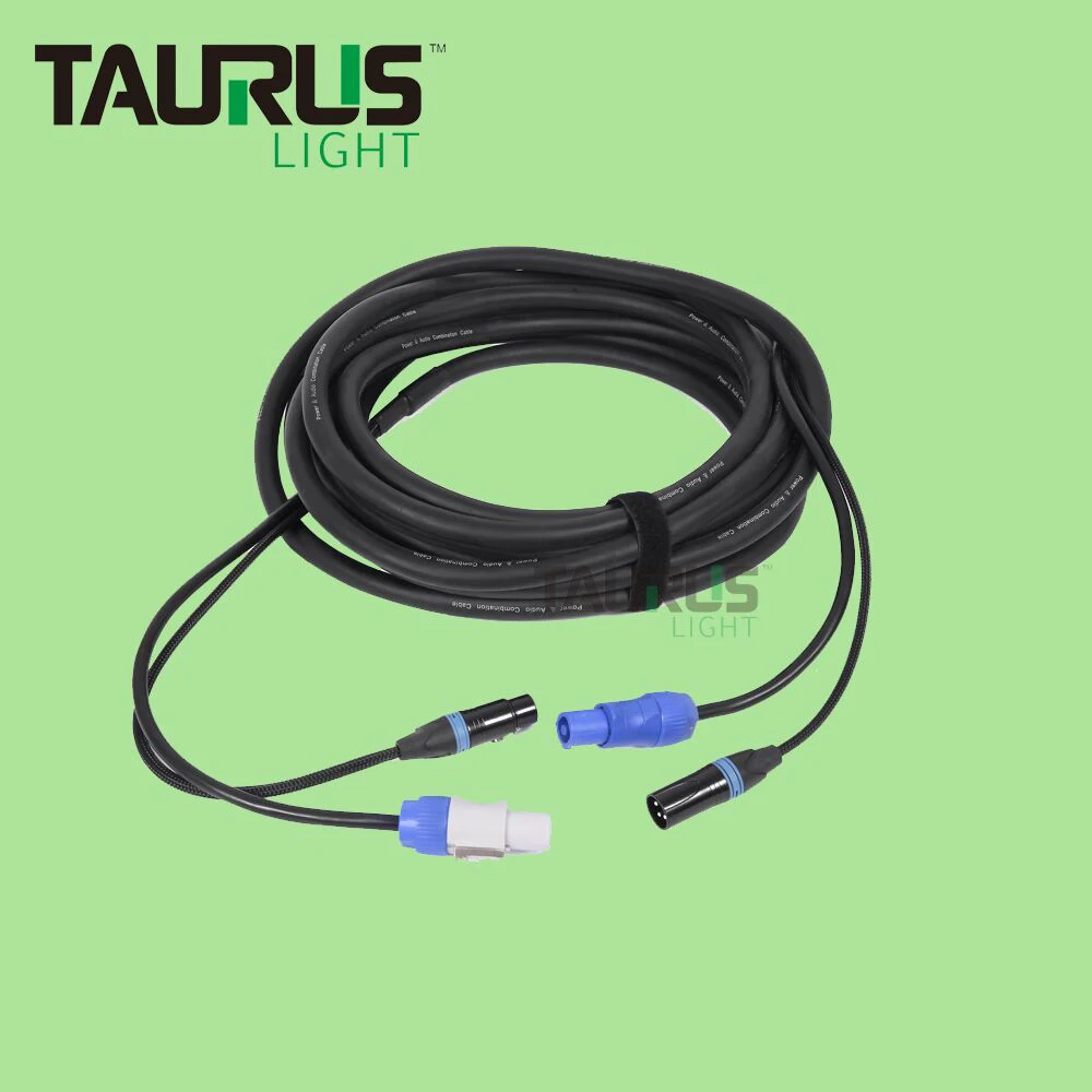 

3 Pin DMX512 Cable with Power Conductors Audio Power Hybrid Cable for Stage LED Light 22AWG 2C+2C Shielded Flexible