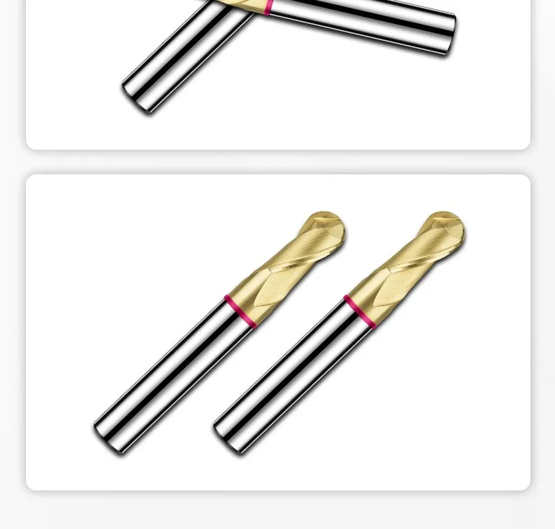 AZZKOR TGP-HRC70 2F Schaftfräser mit Farbring, Balchals AD-Beschichtung, Wolframstahl-Hartmetall-Kugelfräser für CNC-Maschinen – Detail 18