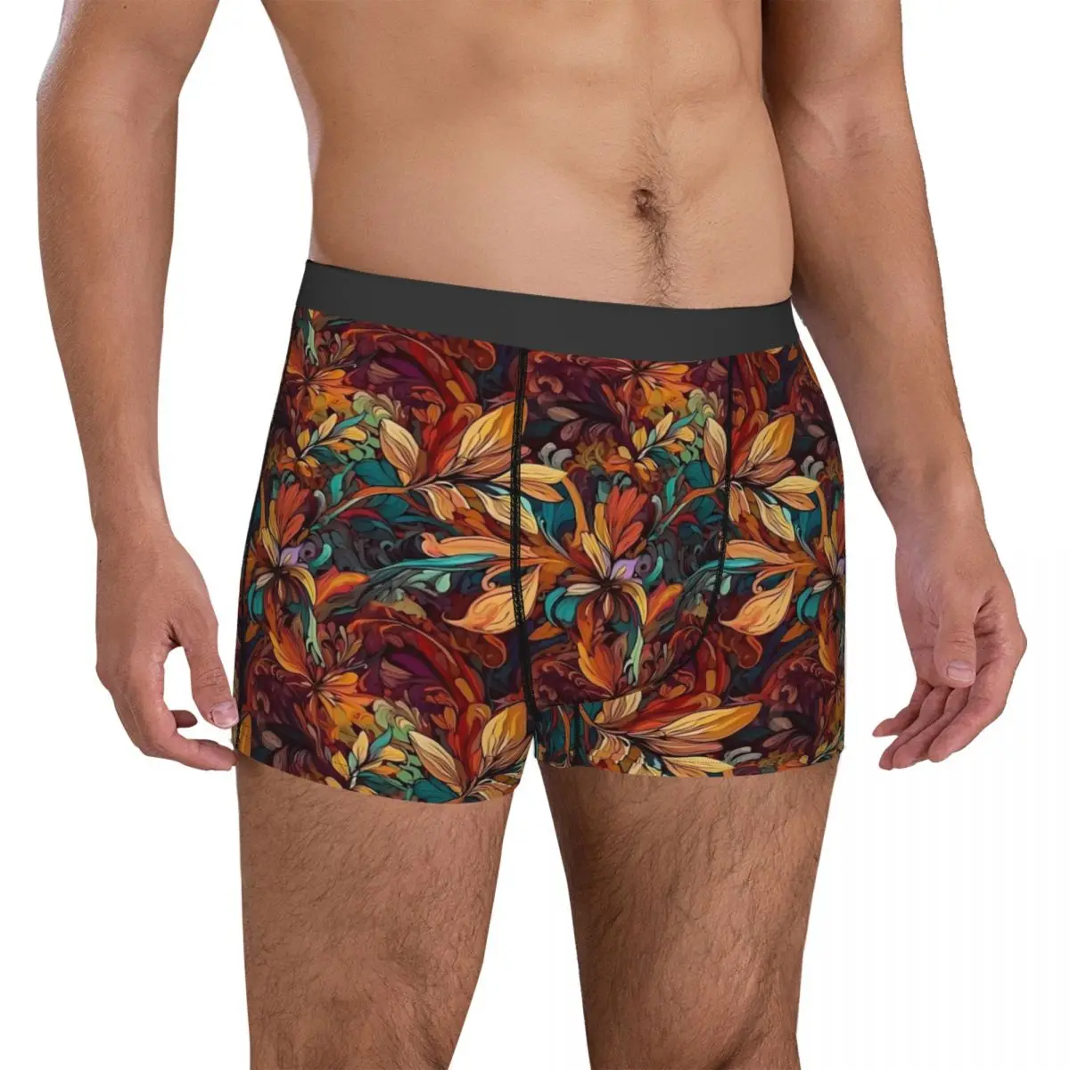 Art Nouveau Underwear vintage floral print Men's Shorts Briefs Breathable Boxer Shorts High Quality Print Oversize Panties