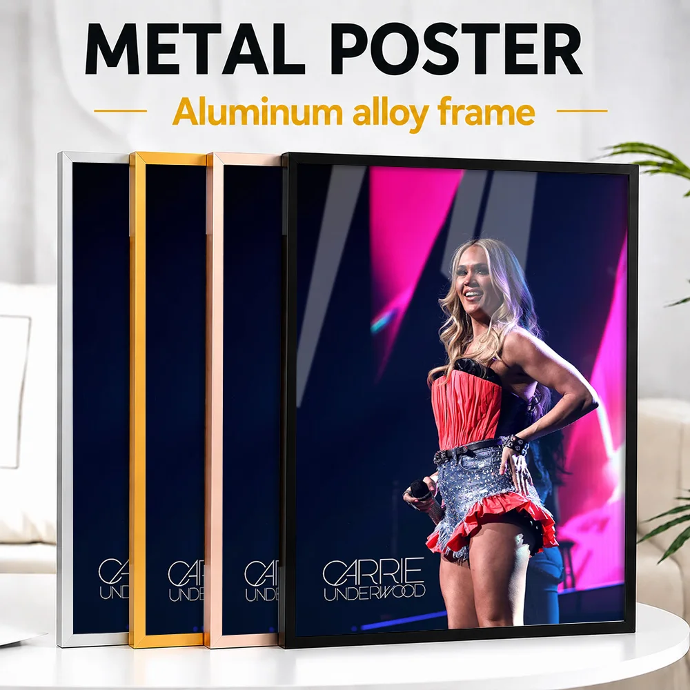 Carrie Underwood Performing Live On Stage Framed Aluminum Metal Poster Personalized Photographic Wall Art For Recording Studio