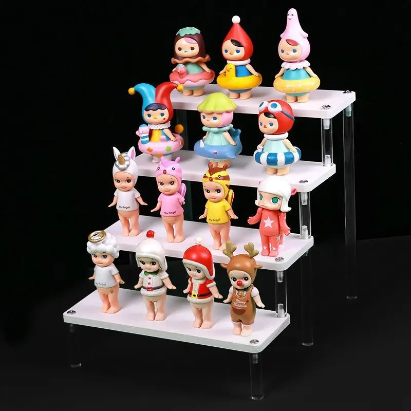 Acrylic Display Stand for Figures Wooden Risers for Craft Fair Acrylic Cupcake Stand for Dessert Jewelry Cosmetics Perfume Shelf