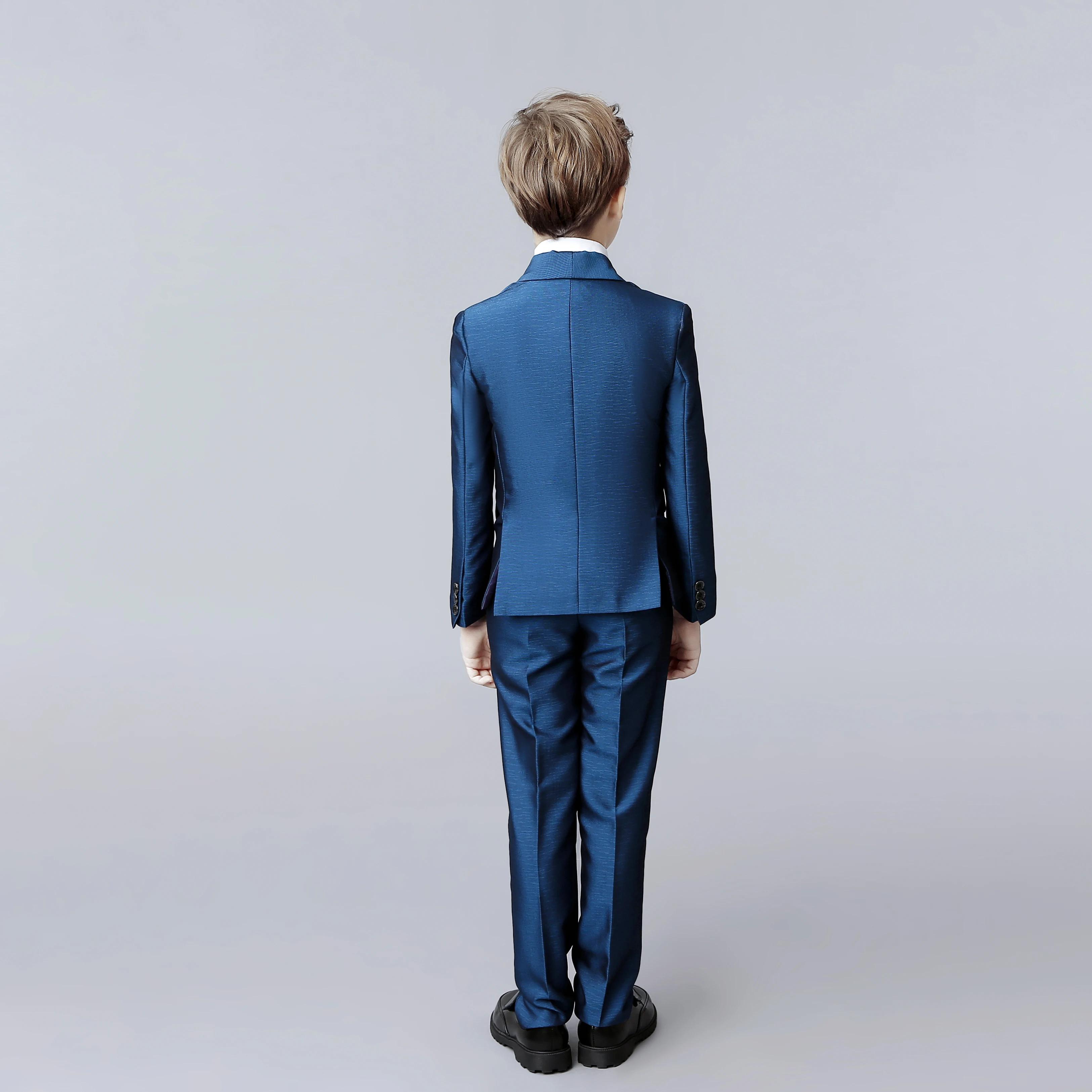 Trajes azules de primavera para niños pequeños, esmoquin de cena para boda, fiesta de graduación, ropa de cumpleaños, chaqueta, pantalones, chaleco