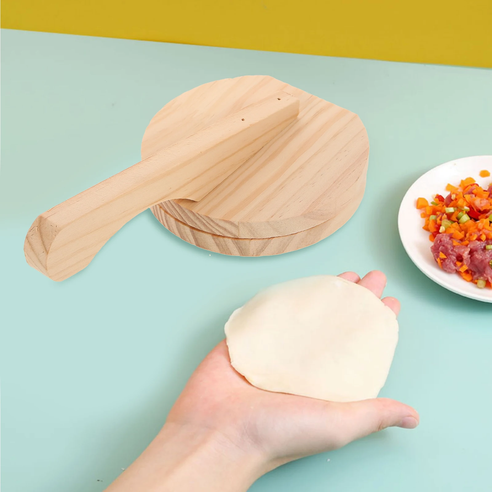 

Wooden Dumpling Skin Press 21 5x12 5cm Manual Dough Presser Portable Kitchen Tool Maker Machine for Ravioli Fried Dumplings