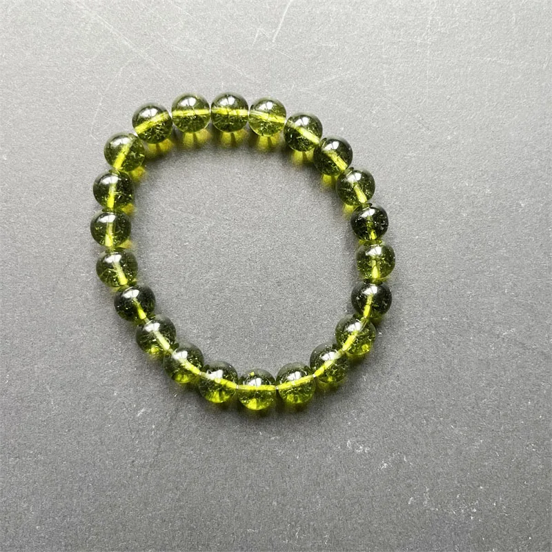 8MM Green Olivne Quartz Bracelet Natural Stone Jewelry Noble Peridot Exquisite Beaded Hand Chain Women Male Female Creative