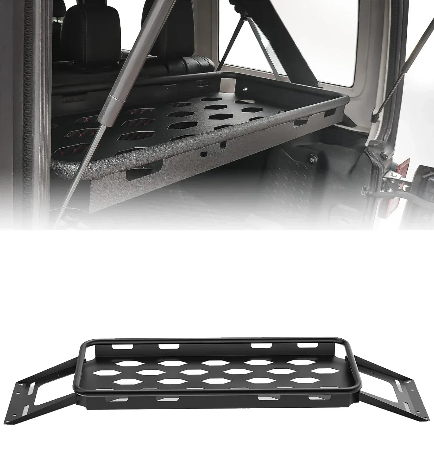 

XDSCargo Storage Rear Interior Basket Fit 2007-2025 Jeep Wrangler JK JL 4-Door Trunk Luggage Rack Cargo Carrier Shelf Up To 350