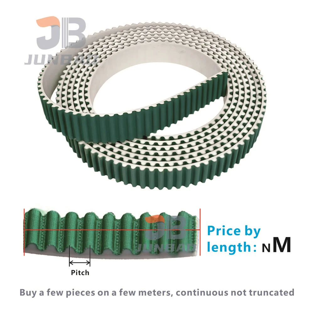 Custom Green High Quality HTD 3M S3M PU Open Timing Belt Width: 10 15 20 25 30 40MM Black Polyurethane Transmission Belt White