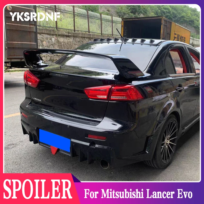 

Высококачественный Неокрашенный задний спойлер из АБС-пластика для Mitsubishi Lancer Evo крышка багажника автомобильный Стайлинг