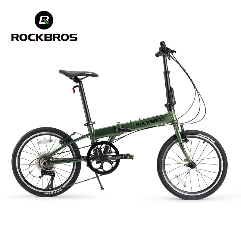 ROCKBROS 20 Inches Folding Bike with Shimano 8-Speed Shifter Lightweight Aluminium Alloy Frame V-Brake Adjustable Folding Bike