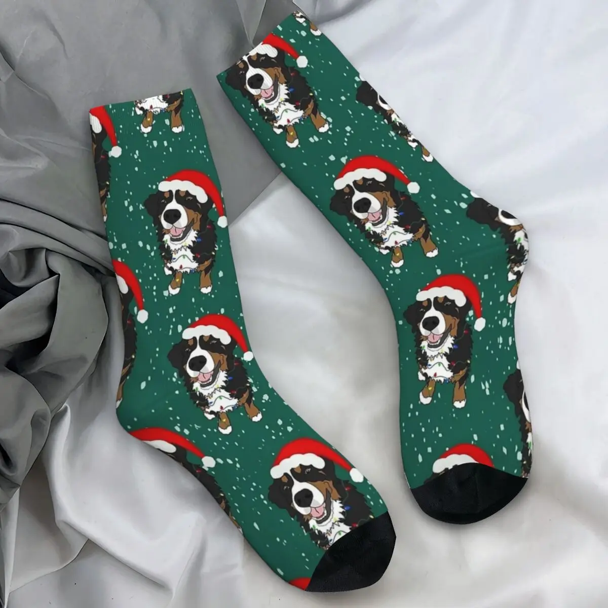 Christmas Bernese Mountain Dog Stockings Graphic Novelty Socks Winter Anti Bacterial Socks Women Men Skateboard Quality Socks