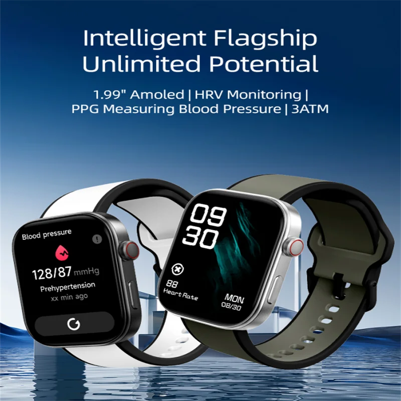 جديد 2025 GTX12 1.99 بوصة AMOLED ساعة ذكية للرجال والنساء PPG ضغط الدم 100 + الرياضة 3ATM مقاوم للماء معدل ضربات القلب الساعات الذكية